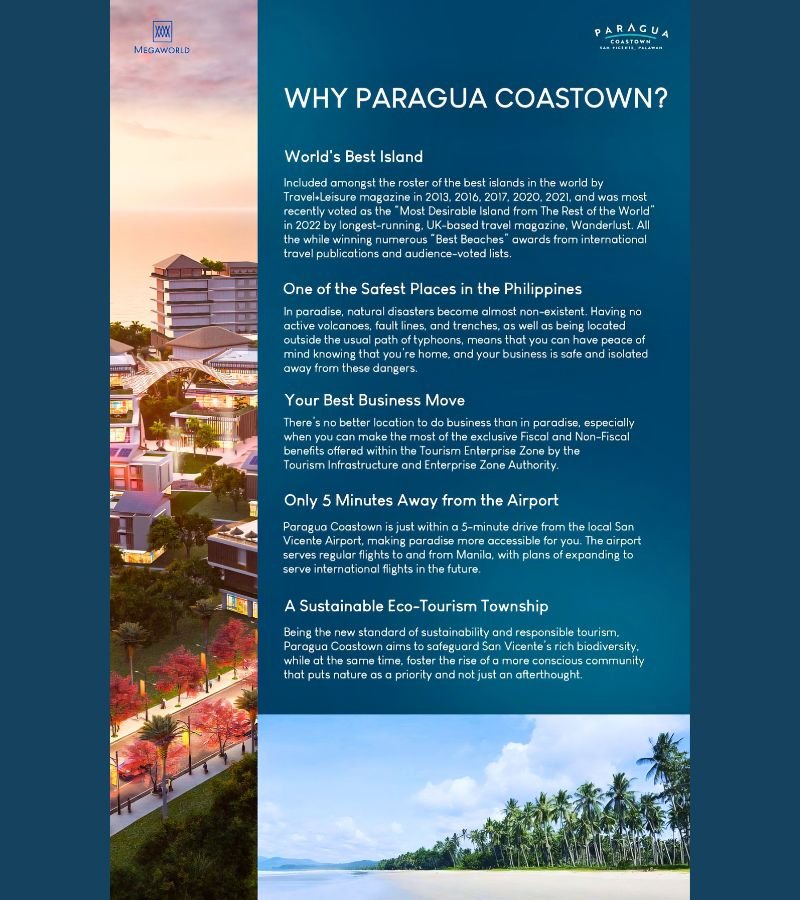 Megaworld Paragua Coastown San Vicente Palawan - Why Invest Megaworld Paragua Coastown San Vicente Palawan - Why Invest